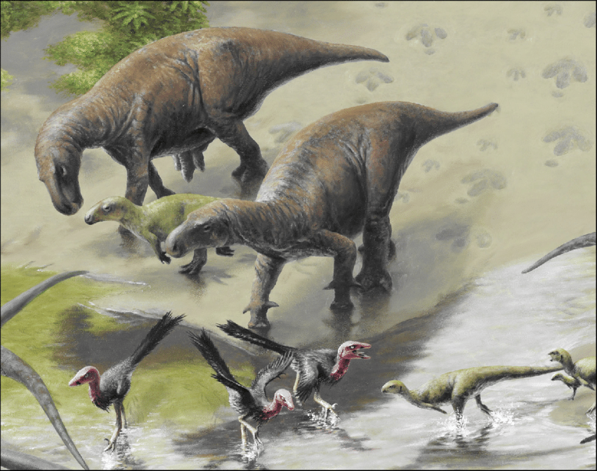 This is a picture of three iguanodontians