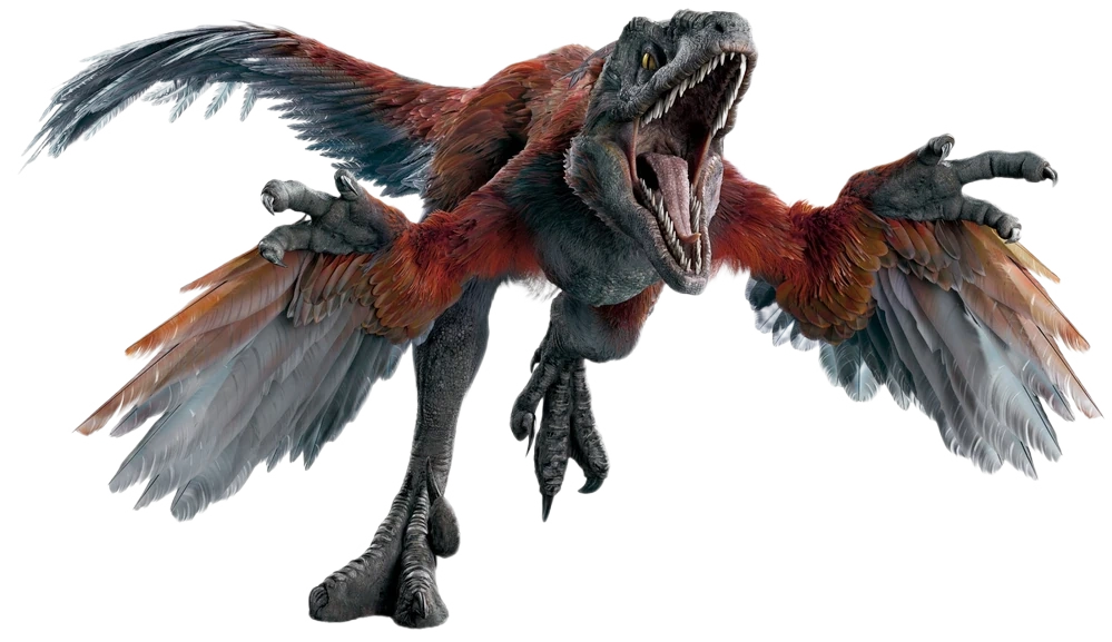 It's a picture of a pyroraptor attacking