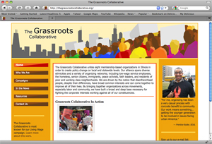 A screenshot of grassrootscollorative.org